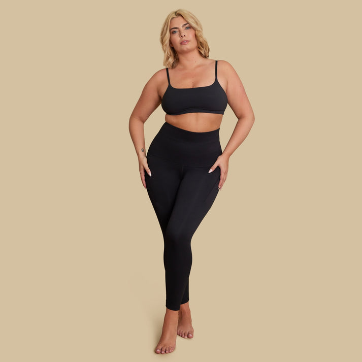 Tummy Control Leggings - MIdnight Black - Akara