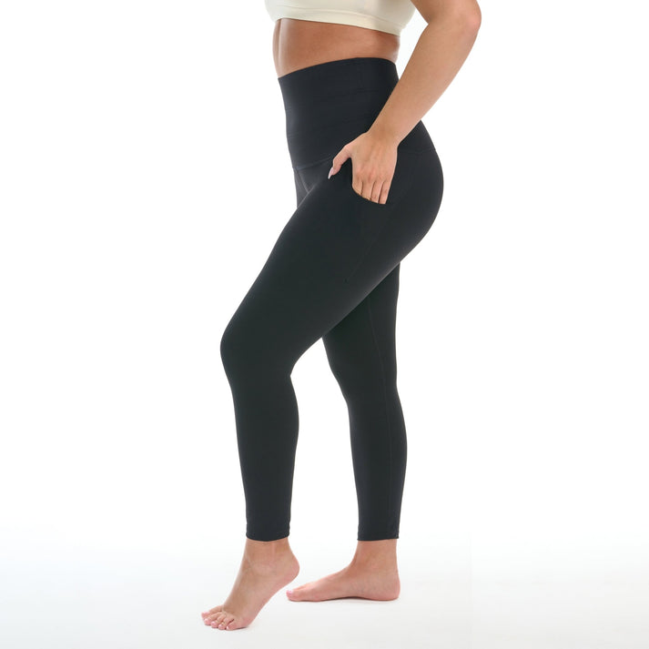 Tummy Control Leggings - MIdnight Black - Akara