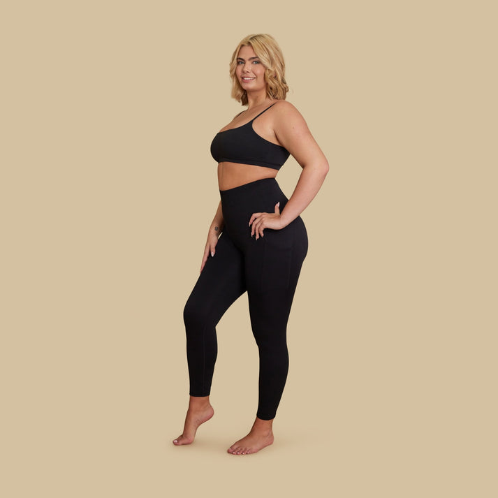 Tummy Control Leggings - MIdnight Black - Akara